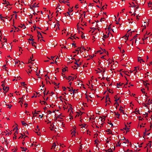 Old Navy Dress Women's L Large Red Floral Sleeveless Square Neck A-Line Midi - Picture 9 of 16